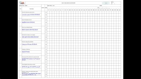 cnc machine daily check sheet|vmc machine daily checklist.